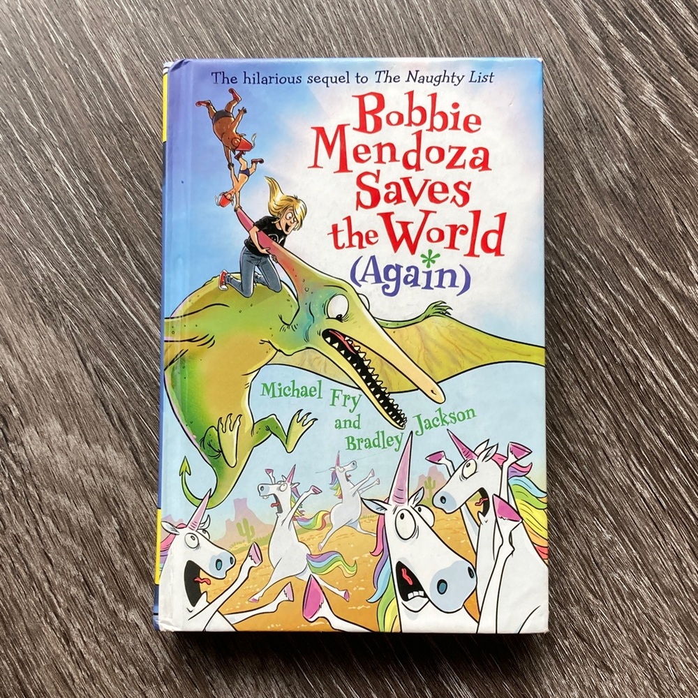 📕 3/$10 Bobbie Mendoza Saves the World (Again) Hardcover Book